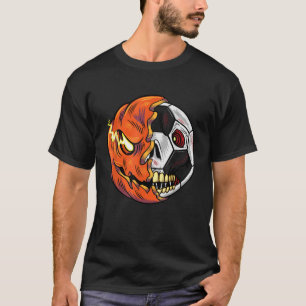 Soccer Ball Pumpkin Skull Halloween Soccer Player T-Shirt