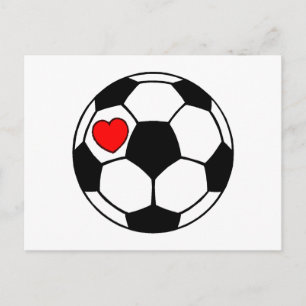 Soccer Ball (Red Heart) Postcard