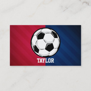 Soccer Ball; Red, White, and Blue Business Card