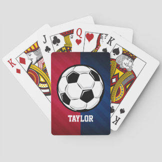 Soccer Ball; Red, White, and Blue Playing Cards