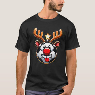 Soccer Ball Reindeer Christmas Pajama X Mas Lights T-Shirt