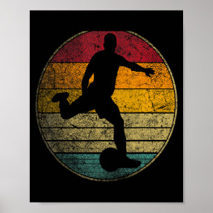 Soccer Ball Retro Style Vintage 70s 80s Men Wome T Poster