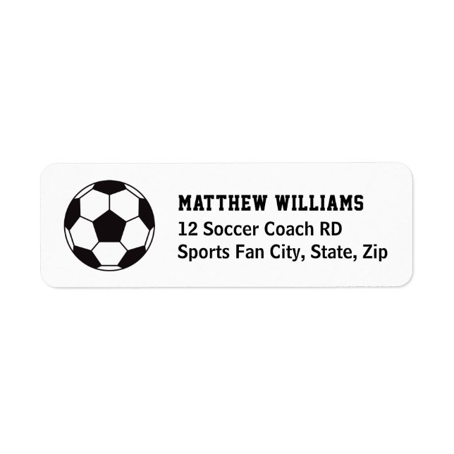 Soccer ball return address labels (Front)