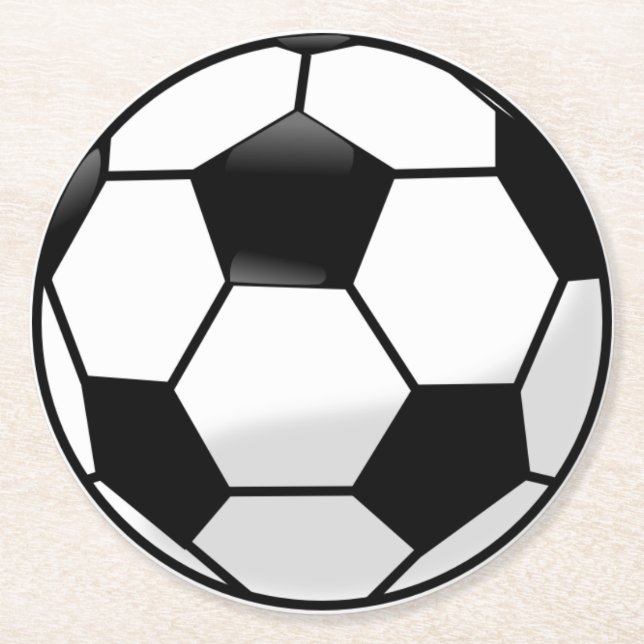 Soccer Ball Round Paper Coaster (Front)