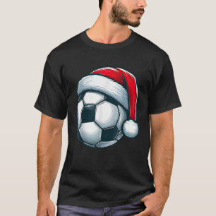 Soccer Ball Santa Hat Christmas Xmas Sporty Boys G T-Shirt