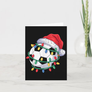 Soccer Ball Santa Hat Men Women Christmas Soccer X Card