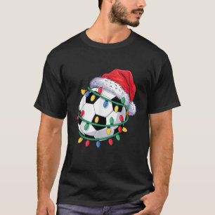 Soccer Ball Santa Hat Men Women Christmas Soccer X T-Shirt
