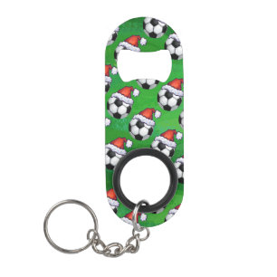Soccer Ball Santa Hat Pattern on Green