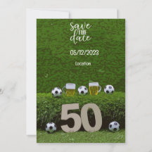 Soccer ball Save the date 50th Birthday