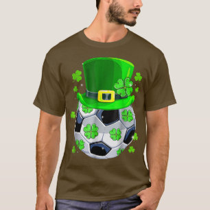 Soccer Ball Shamrock Funny Irish St Patrick Day T-Shirt
