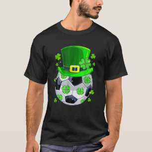 Soccer Ball Shamrock Funny Irish St Patrick Day T-Shirt