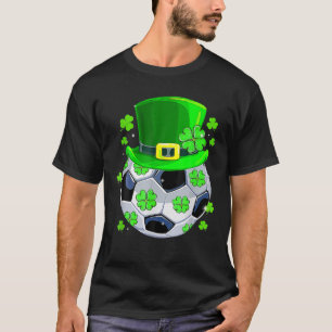 Soccer Ball Shamrock Funny Irish St Patrick Day T-Shirt