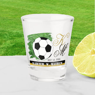 Soccer Ball Shot Glass, Monogram, Name / Custom Shot Glass