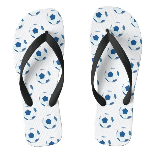Soccer Ball Sketch Flip Flops (Footbed)
