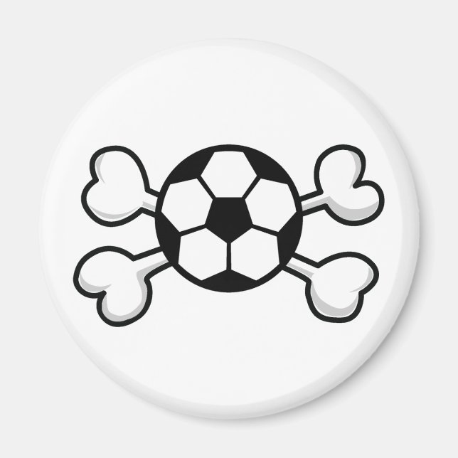 soccer ball Skull and Crossbones Magnet (Front)