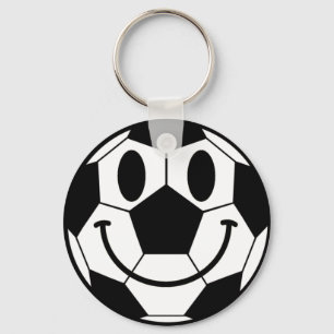 Soccer Ball Smile Face Key Ring