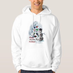 Soccer Ball Snowman Christmas Hoodie