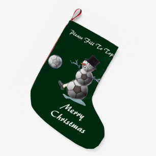 Soccer Ball Snowman Christmas Small Christmas Stocking