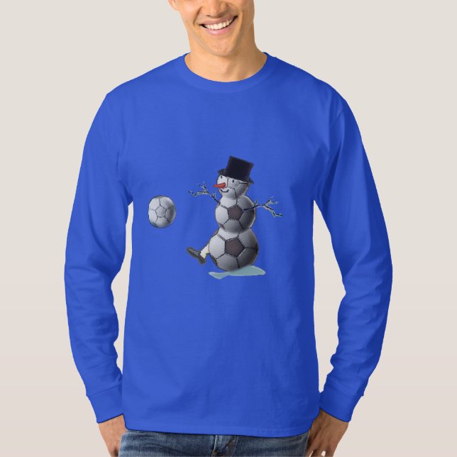Soccer Ball Snowman T-Shirt (Front)