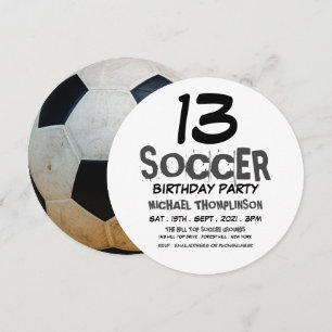 Soccer Ball, Soccer Birthday Party Invitation