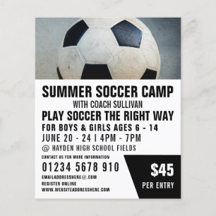 Soccer Ball, Soccer Camp Advertising Flyer