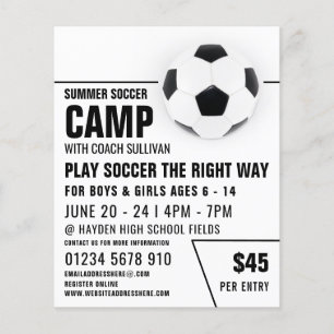 Soccer Ball, Soccer Camp Advertising Flyer