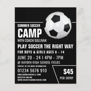 Soccer Ball, Soccer Camp Advertising Flyer