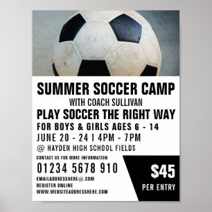 Soccer Ball, Soccer Camp Advertising Poster