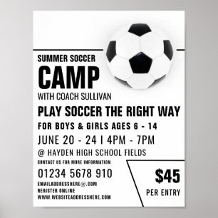 Soccer Ball, Soccer Camp Advertising Poster