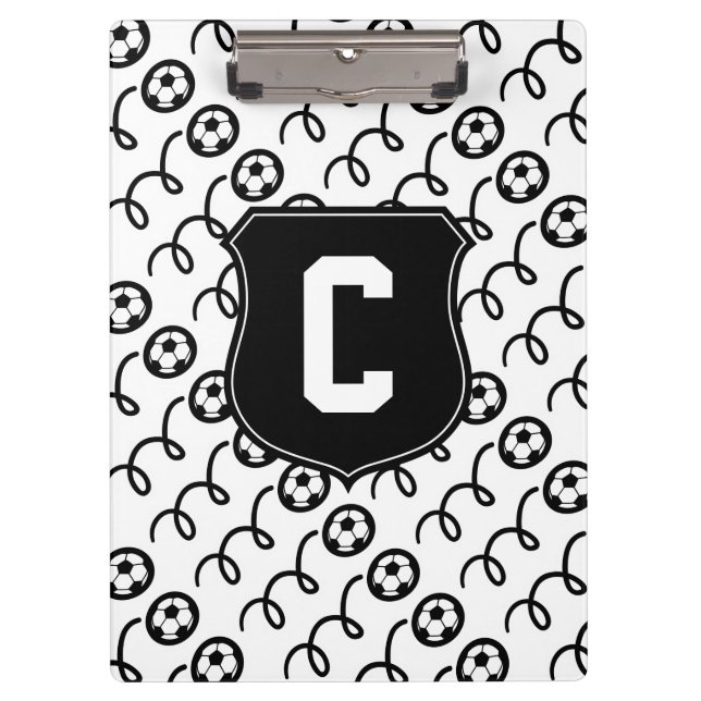 Soccer ball sport clipboard | Personalise monogram (Front)