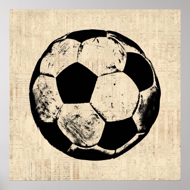 Soccer Ball Sports Art Vintage Soccer Poster (Front)
