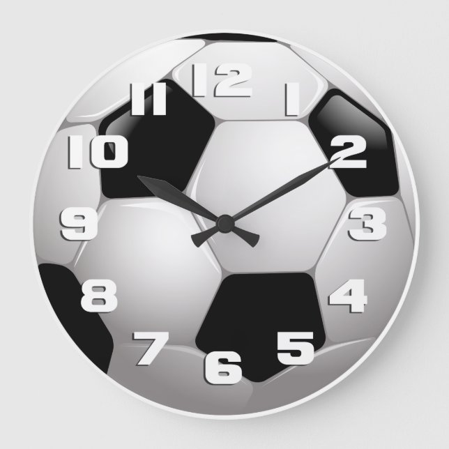 Soccer Ball Sports Large Clock (Front)