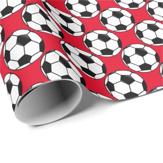 Soccer Ball Sports Pattern Wrapping Paper (Roll Corner)