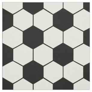 Soccer ball sports team black and white pattern fabric