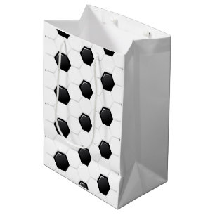 Soccer Ball Sports White Black Game Kids Fun Medium Gift Bag