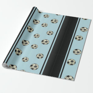 Soccer Ball Sporty Wrapping PaperBaby Blue 1 Paper