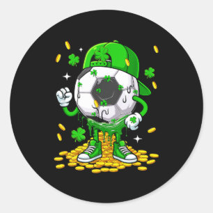 Soccer Ball St. Patricks Day Player Funny Costume Classic Round Sticker