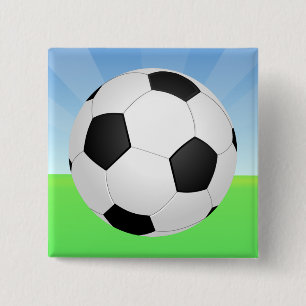 Soccer Ball Sunny Day 15 Cm Square Badge