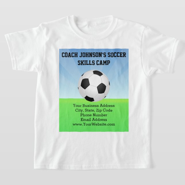 Soccer Ball Sunny Day Sports Camp T-Shirt (Laydown)