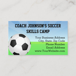 Soccer Ball Sunny Day Sports Coach Business Card