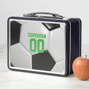 Soccer Ball Super Fan Personalised Metal Lunch Box