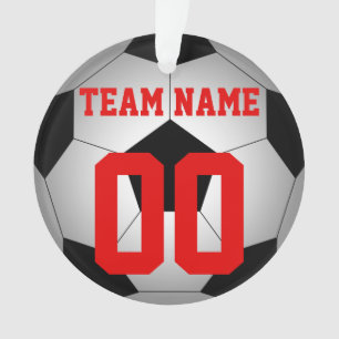 Soccer ball team name personalised ornament