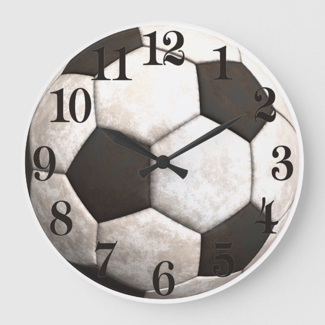 Soccer Ball Team Sports Games Large Clock (Front)