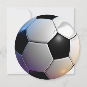 Soccer ball theme circle party invitations
