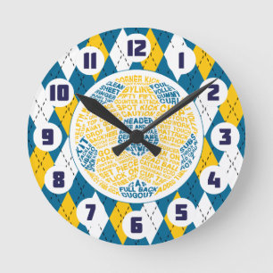 Soccer Ball Typographic Design Clock