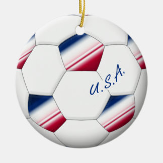 Soccer ball “U.S.A.”. Ball of Soccer of the USA Ceramic Tree Decoration