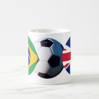 Soccer Ball UK & Brazil Flags The MUSEUM Zazzle Coffee Mug