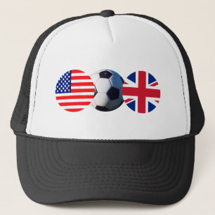 Soccer Ball UK & USA Flags The MUSEUM Zazzle Trucker Hat
