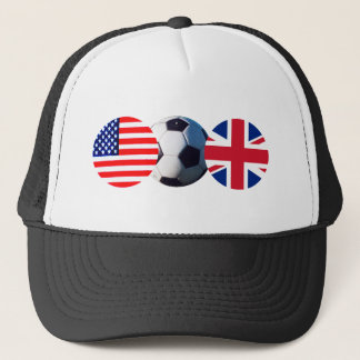 Soccer Ball UK & USA Flags The MUSEUM Zazzle Trucker Hat