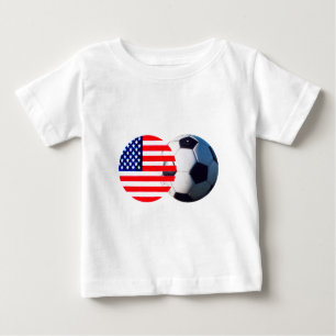 Soccer Ball & USA Flag The MUSEUM Zazzle Baby T-Shirt